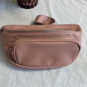 Kibou Travel Diaper Bag Belt Extender In Blush Vegan Leather Fanny Pack